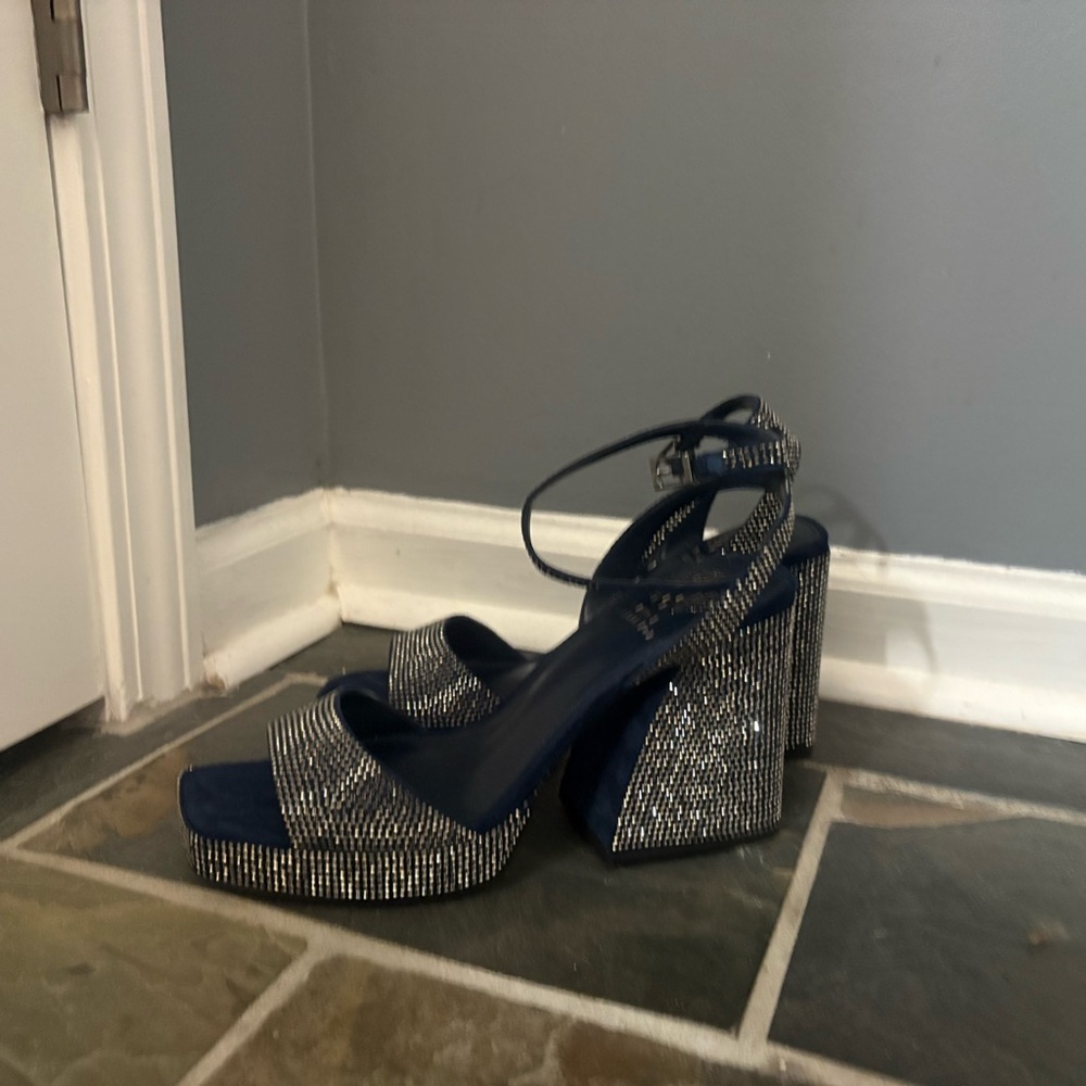 Vince Camuto Blue and Silver Heels